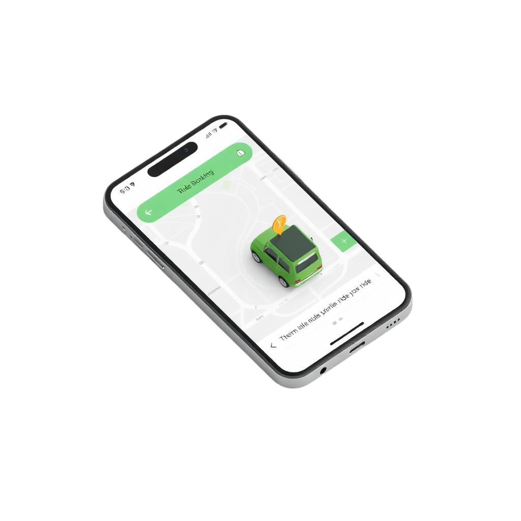 Illustration of booking a cab on a phone